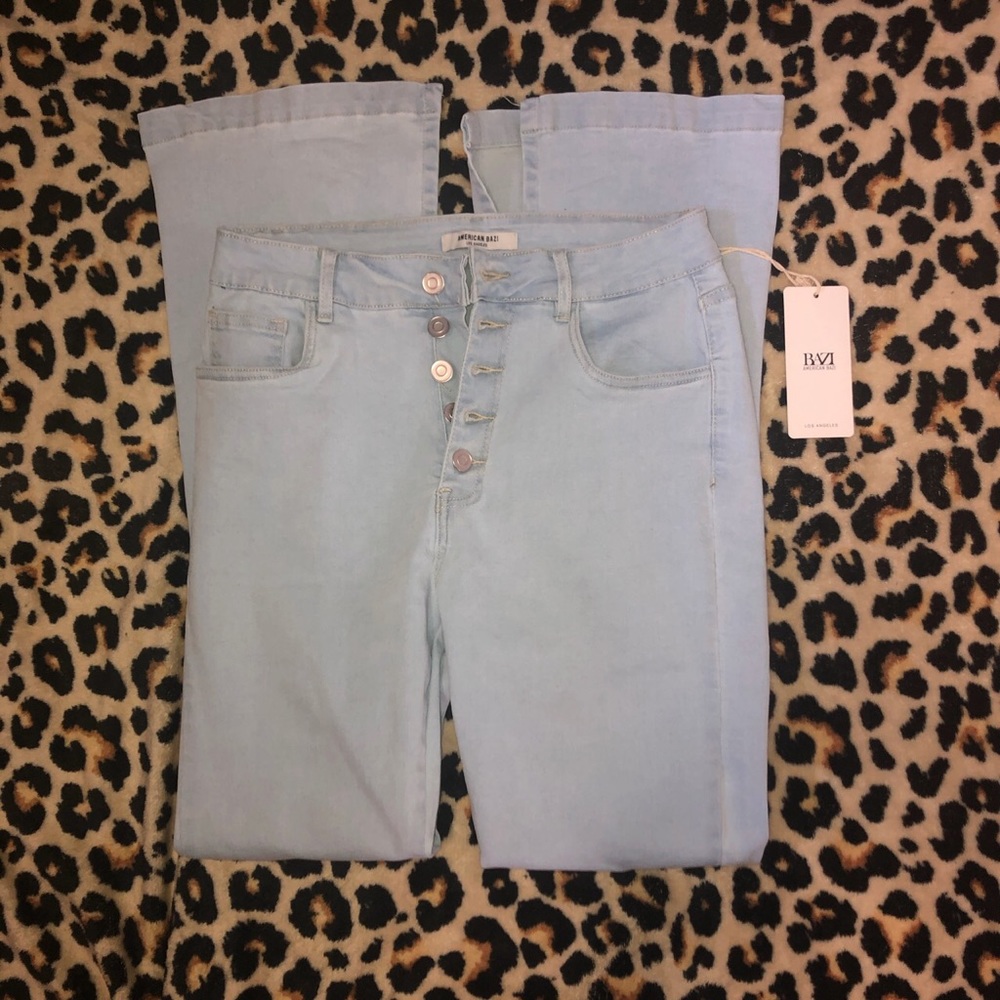 Light blue high rise flare jeans 💙